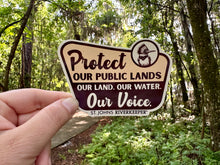 Load image into Gallery viewer, NEW! Protect our Public Lands Sticker ($3 Suggested Donation)